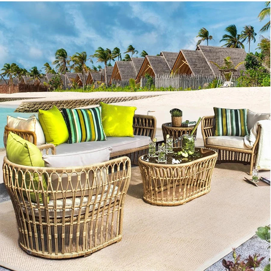 Rattan Garden Furniture Outdoor Sets Unique Modern Home Furniture Coffee Sets Outdoor Lounge High Quality Moveis Jardim Chairs