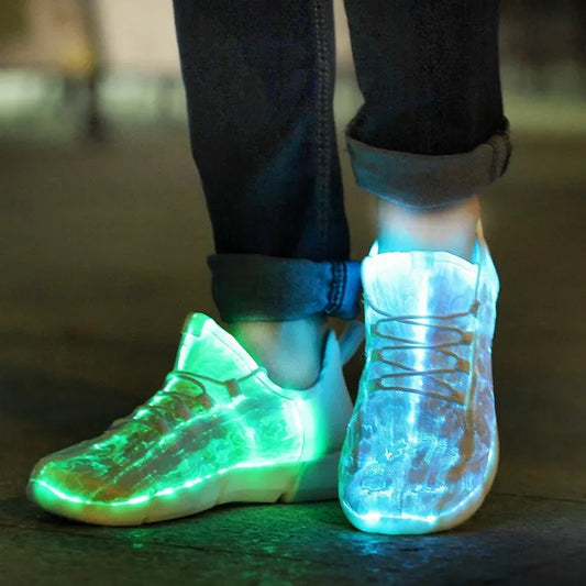 Summer Boy Luminous Glowing Sneakers Men Women Girls Kids LED Light Shoes Children Flashing With Light Adults USB Recharge Shoes