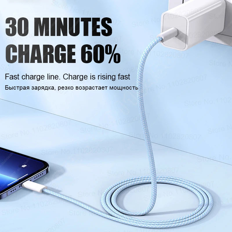 PD 35W Fast Charger For iPhone 11 12 13 14 15 Pro Max Fast Charging Cable For iPhone 15 Plus USB Type C Data Line Phone Charger