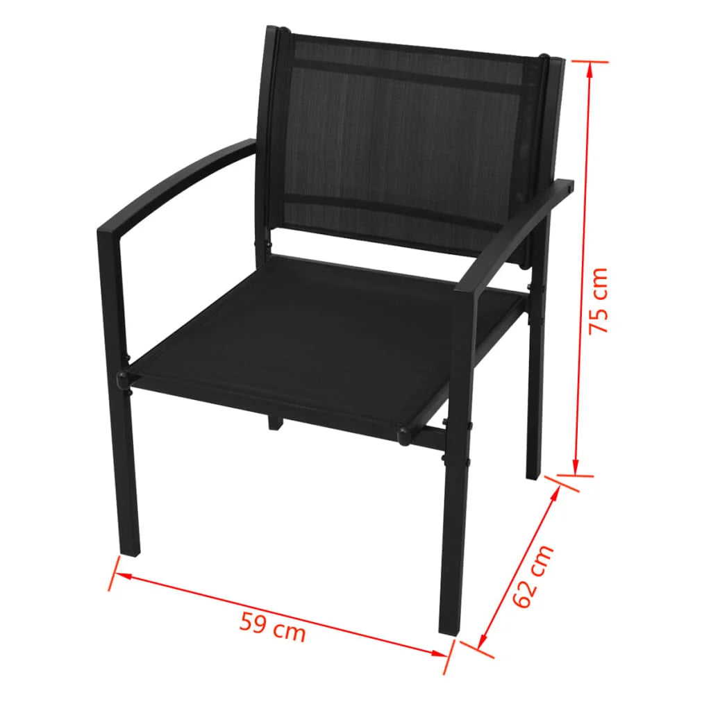 Garden furniture 4 pcs Black Textilene