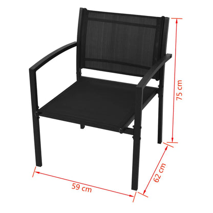 Garden furniture 4 pcs Black Textilene