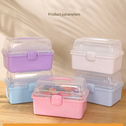 Children's Hair Accessories Storage Box Head Rope Hairpin Card Pen Sundries Stationery Box Cute Girl Jewelry Box