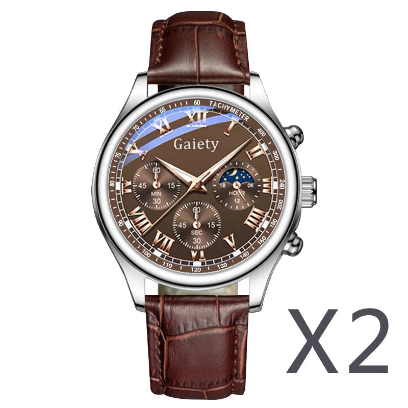 GAIETY High Quality Men's Luxury Belt Fashion Quartz Watch Men Round Business Student Sport Waterproof Glow Clock