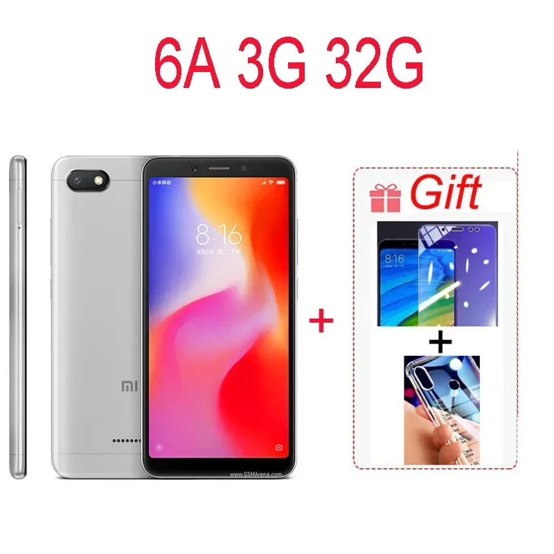 Original Xiaomi Redmi 6A Smartphone 3GB 32Gb Wholesale Xiaomi Mobile Phones Unlocked Android Google Play Global Frimware