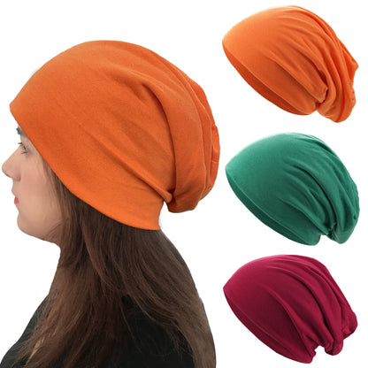 1Pack Solid Color Unisex Men Women Slouchy Beanie Hip-Hop Soft Cotton Cap Lightweight Running Beanie Adult Dwarf Hat