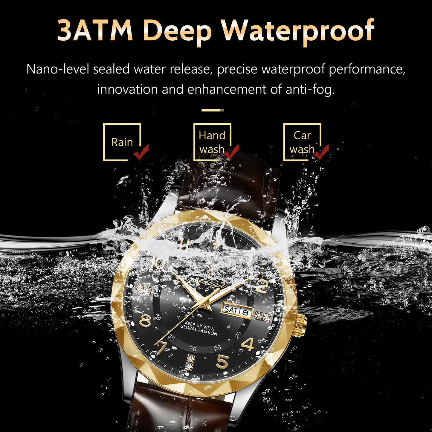 POEDAGAR Luxury High Quality Watches for Men Sport Quartz Leather Man Watch Waterproof Luminous Date Week Men's Watch Male Reloj