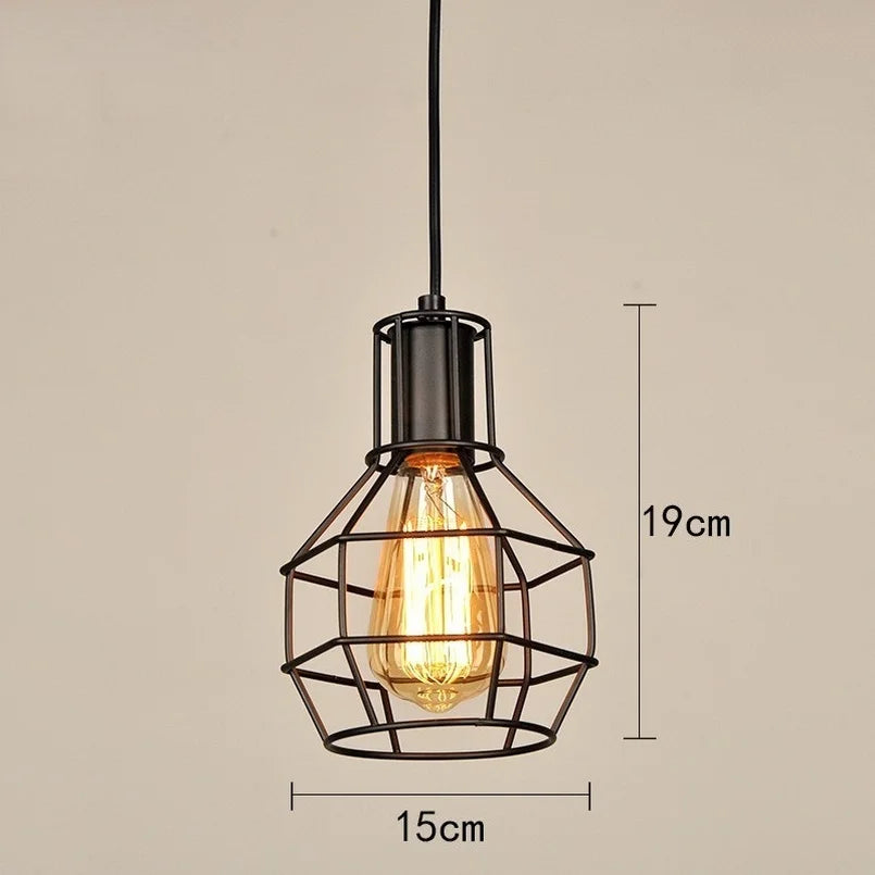 Industrial Retro Iron Art Pendant Light Dining Room Restaurant Kitchen Hanging Lamp Loft Vintage Simple Bedroom Bar Pendant Lamp