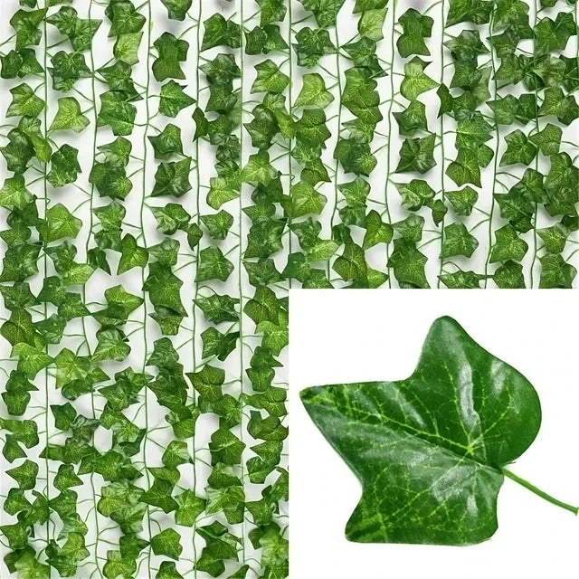 Artificial Plant Green Ivy Leaf Vine Lamp String Hanging Fake Plant Decoration Home Wedding Party Garden Decor Battery-powered