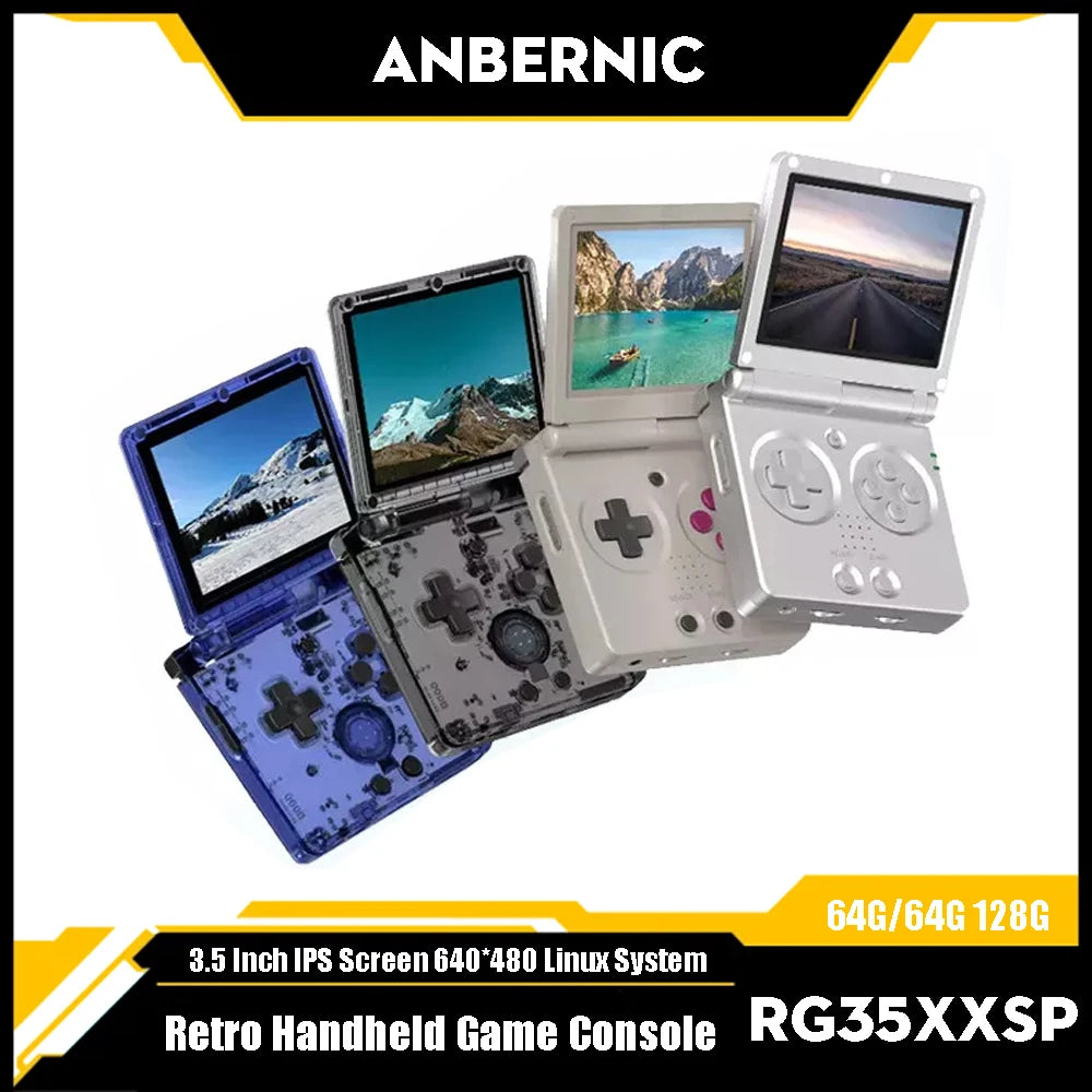 RG35XXSP Fold Handheld Game Consoles 3.5 Inch 640*480 IPS Screen 3300mAh Linux System HDMI-TV Output Retro Video Game Player