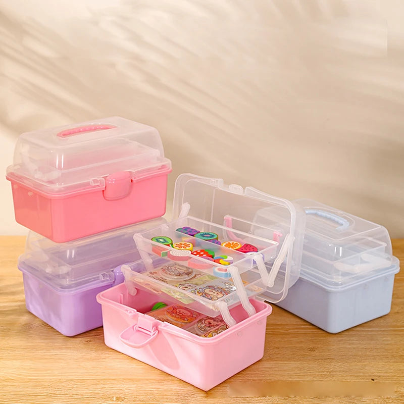 Children's Hair Accessories Storage Box Head Rope Hairpin Card Pen Sundries Stationery Box Cute Girl Jewelry Box