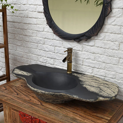 Creative Large Resin Bathroom Sinks Home Bathroom Washbasin Hotel toilet Teahouse Antique Irregular Countertop washing Basin Z