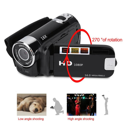 1080P Full Hd 16MP DV Camcorder Digital Video Camera  16M 16x Optical Zoom Camera for Videos Shooting Recording Camera