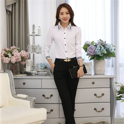 Korean Fashion Women Shirts White Shirt Women Long Sleeve Shirts Tops Office Lady Basic Shirt Blouses Woman Blouse Spring Autumn