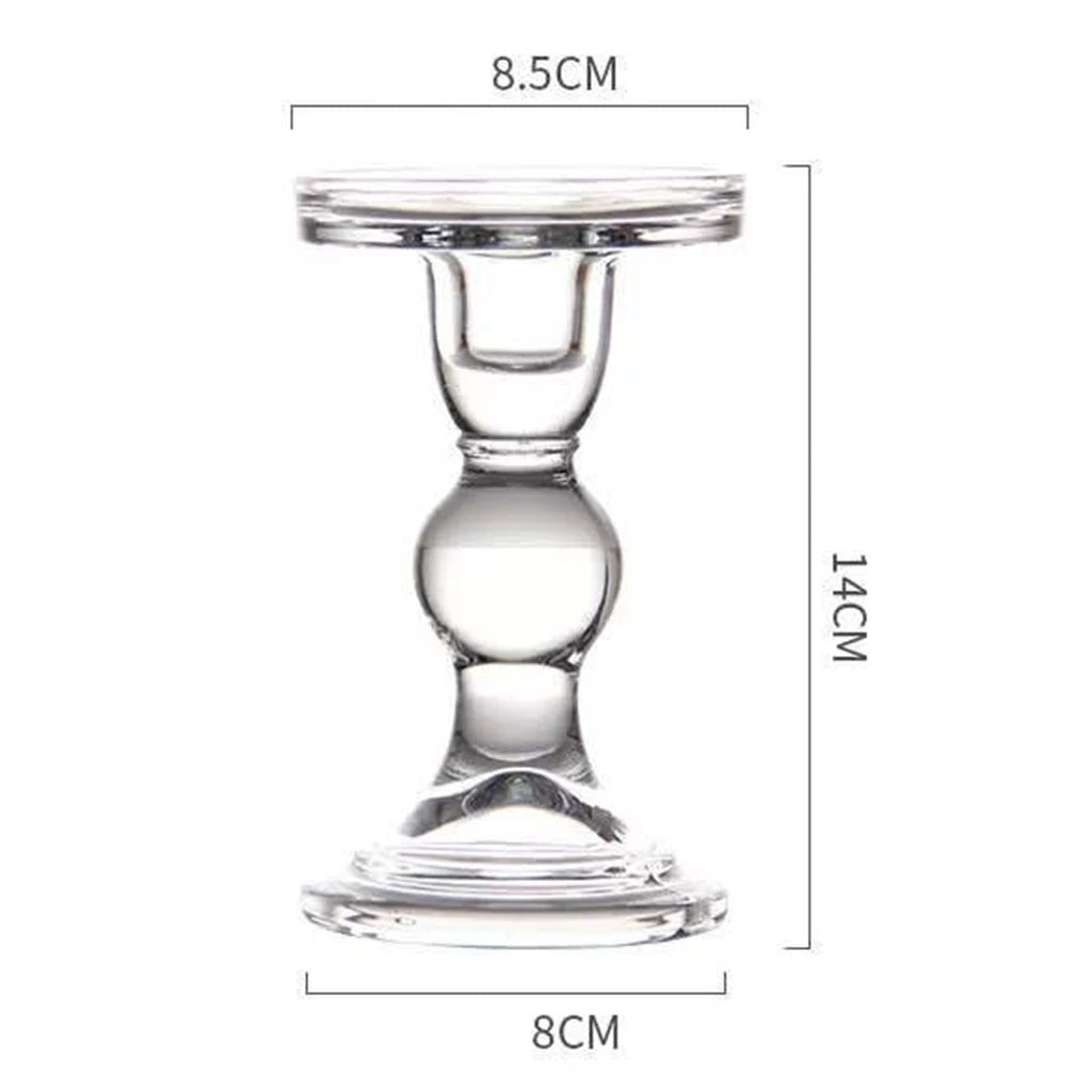 Transparent Glass Candle Holders Candlesticks for Home Office Decor Wedding