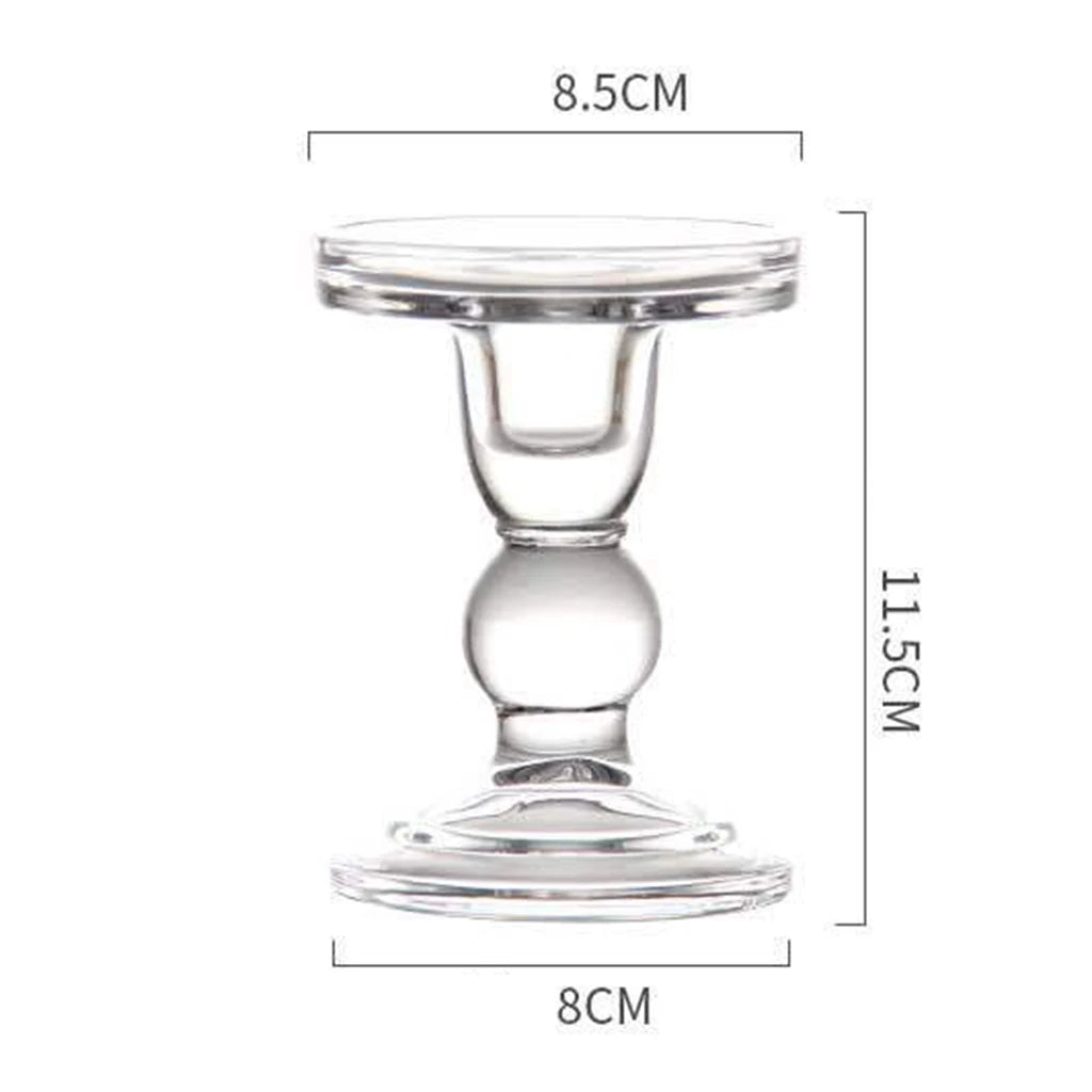 Transparent Glass Candle Holders Candlesticks for Home Office Decor Wedding