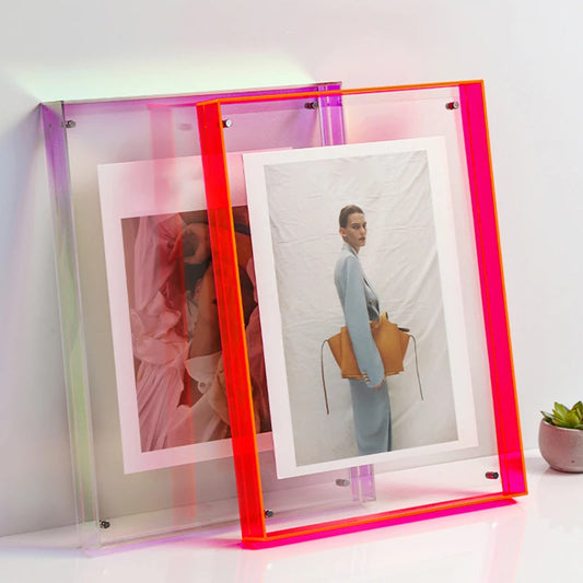 1PC Transparent Acrylic Photo Frame Colorful Transparent Poster Frame Bedroom Living Room Home Wall Decoration Picture Frame