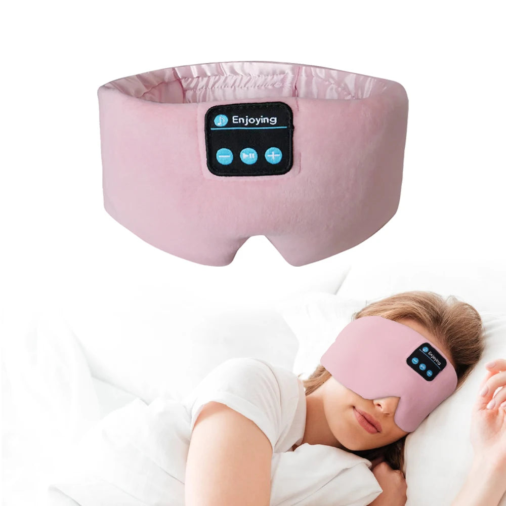 Sleeping Headphones Bluetooth Eye Mask for Women Men, Wireless Music Blackout Masks for Side Sleepers Insomnia Travel Gift