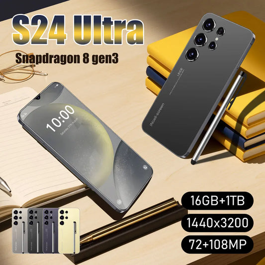 Original S24 Ultra Smartphone 5G 7.0 HD 16G+1T Android 14 Cell Phone Dual Sim Face Unlocked Mobile Phone Cellphones Telephone