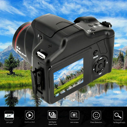 16MP 1080P 16X Zoom 2.4 Inch TFT Screen Anti-shake Digital SLR Camera Portable Photography Travel Vlog Camera