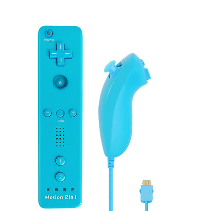 2 in 1 For Nintendo Wii Controller Set Optional Motion Plus Joystick Wireless Remote Gamepad with Silicone Case Video Game