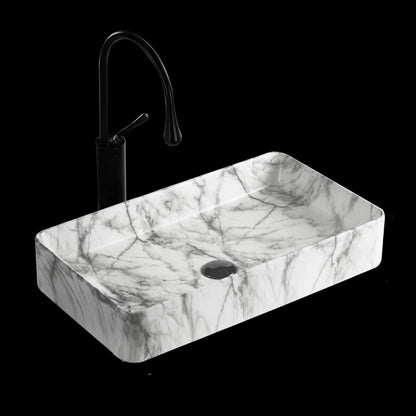 New Chinese style washbasin, ceramic square countertop basin, artistic basin, washbasin, single basin, bathroom, household use