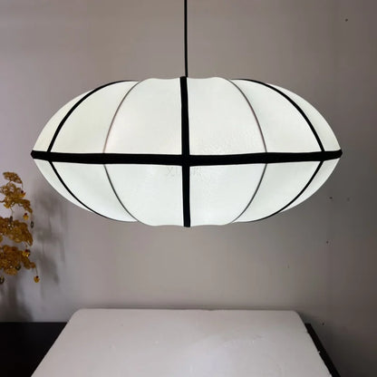 Nordic Medieval Chandelier Living Room Home Decoration Japanese Style Bedroom Wabi-sibi Style Lantern Silk Zen Pendant Light LED