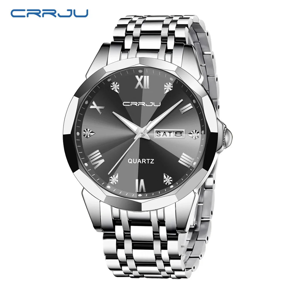 Classic Men Watches with Date,Stainless Steel Man Watch with Date, Bussiness Watches for Men,Luminous Quartz Watches Waterproof