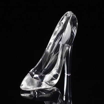 2024 Tiktalk Cinderella Crystal Shoes Kids Birthday Gift Home Decor High-Heeled Wedding Figurines Miniatures Ornament