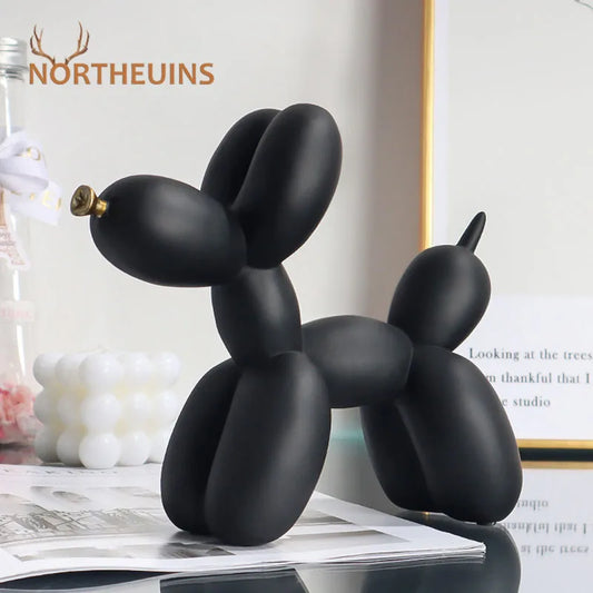 NORTHEUINS  Nordic Balloon Dog Figurines for Interior Resin Doggy Home Entrance Living Room Desktop Decoration Accessories Gifts