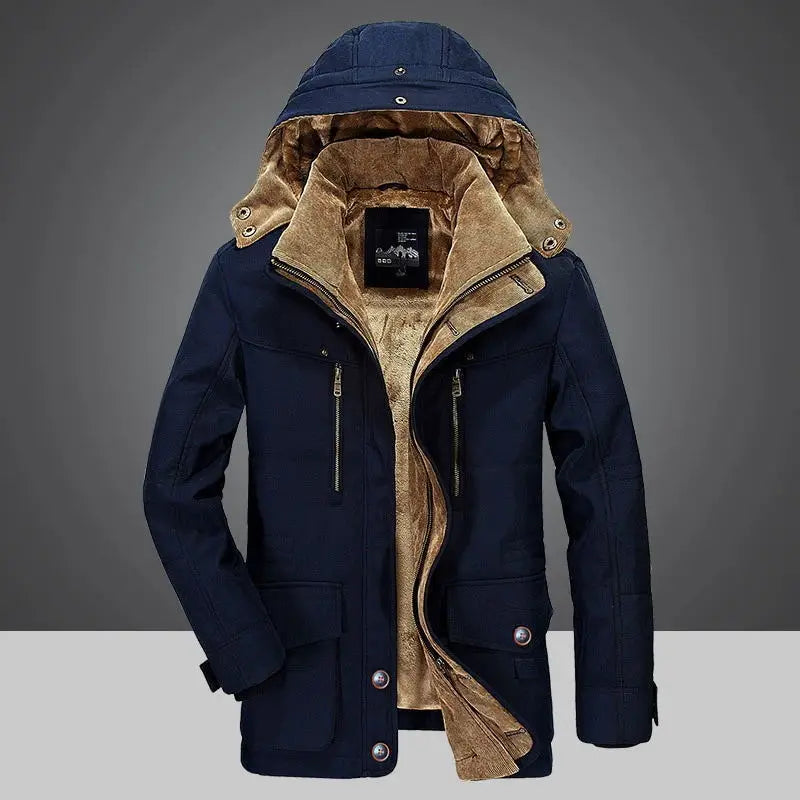 Good Quality Male Fit Winter Coats Multi-pocket Jackets Coat Men Hooded Casual Warm Parkas 7XL Long Winter Coats Down Jackets