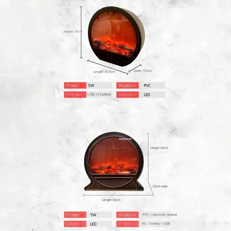 Modern Simulation Electric Fireplaces Room Ornaments Flame Atmosphere Light Decoration Nordic Home Decoration Indoor Fake Stove