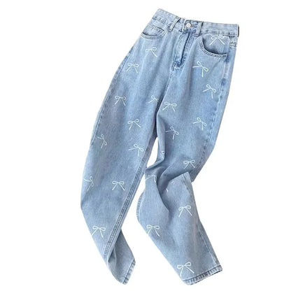 High-waisted Slimming Jeans For Women Summer New Arrival Sweet Spicy Straight-leg Pants Long Length Fashionable Design