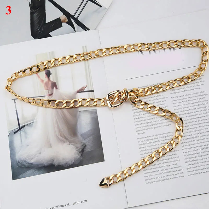 Fashion Circle Metal Waist Chain Belt Women'S Gold Silver Waistband Hip Hop Style Waist Belts Dress Accessories Cinturon Mujer