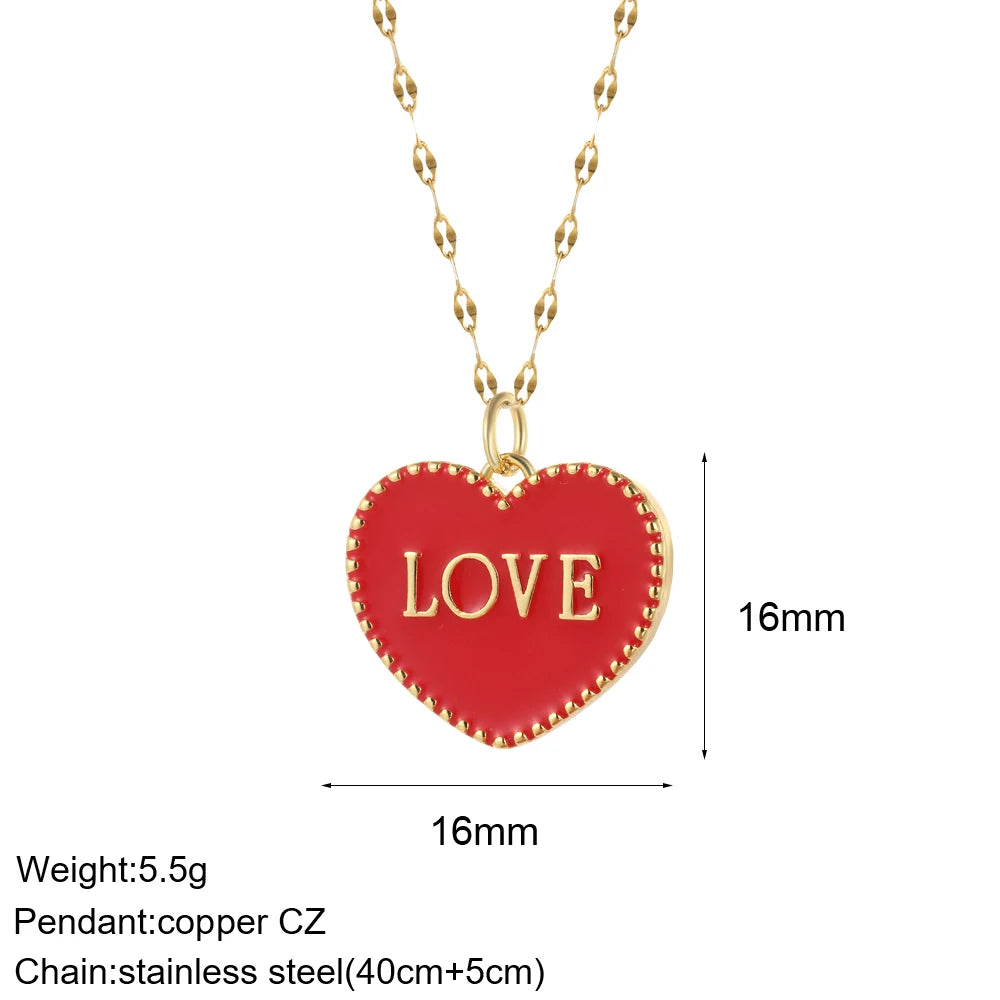 Heart Evil Blue Eye Sun Necklace for Women Cute Dog Bee Elephant Gold Color Pendant Woman's Collars Long Stainless Steel Chains