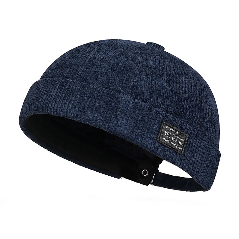 Vintage Men's Summer Cotton Brimless Skullies Cap Street Portable Docker Hats Multipurpose Beanie Hat Hip Hop Hats Japanese INS