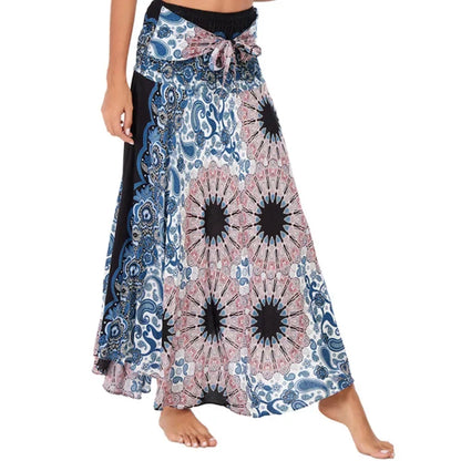 Fashion Skirts Women Clothes Roupas Saia Bottom Women Skirt New Sexy Woman Long Jupe Bohemian Boho Flowers Elastic Waist Faldas