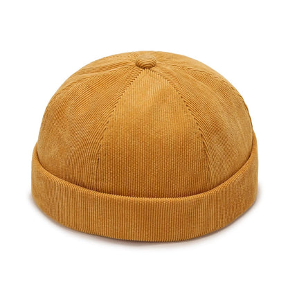 Vintage Men's Summer Cotton Brimless Skullies Cap Street Portable Docker Hats Multipurpose Beanie Hat Hip Hop Hats Japanese INS