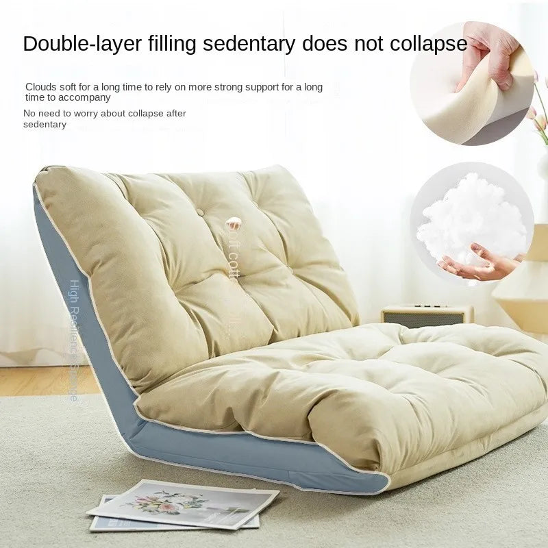 X&D Leisure Folding Lazy Sofa Bed Can Lie Sleep Double Adults Floor Backrest Foldable Exquisite Sofa Bedroom Tatami Floor Chair