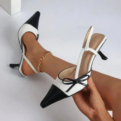 Spring Summer New Brand Mules Shoes Thin High Heels Pointed Toe Women Pumps Elegant Dress Sexy Luxury Quality Officel Lady Pumps