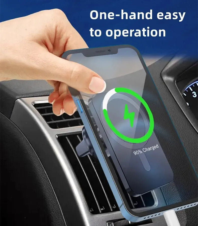 30W Magnetic Car Wireless Charger For iPhone 15 14 13 12 Pro Max Mini Macsafe Car Phone Holder Stand Mount Fast Charging Station