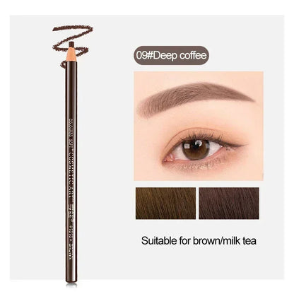 6 Colors Option Eyebrow Pencil Waterproof and Non-smudge Genuine Wood Hard Core Wholesale Wood Eyebrow Pencil Eyebrow Pen Golden