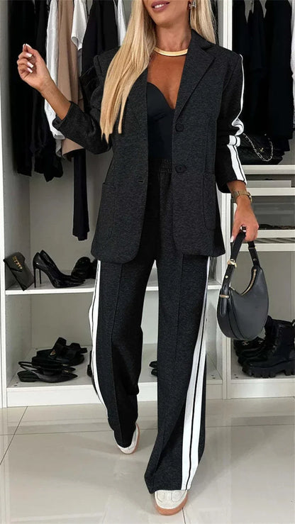 Streetwear 2 Piece Sets Women Outfit Winter Fall Clothes 2024 Women Blazer Coat Top and Pants Sets Casual Blazers Suit Woman Set