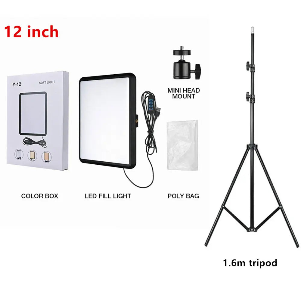 High Power 352 Led Video Light 2800K-7000K Panel Light Studio Fill Lamp Photography Lighting Photo w Light Stand for Live Stream