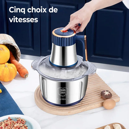 Electric Meat Grinders 5L Food Crusher 6S Stainless Steel Multifunctional Vegetable Slicer Processor Chopper Kitchen Appliances