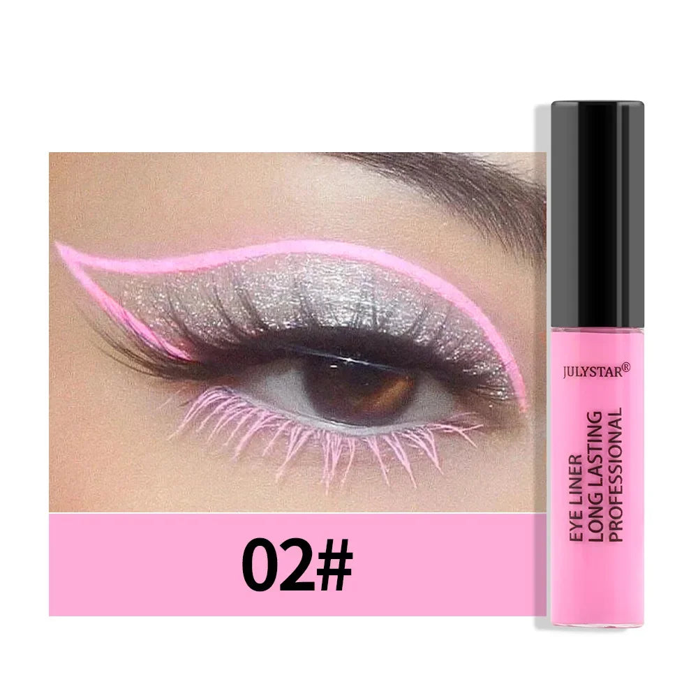 8 Color Eyeliner Liquid Pencil Waterproof Easy To Wear Make Up Matte Eye Liner Blue Pink Green White Black Purple Yellow Eyliner