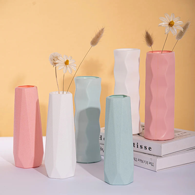 Plastic Flower Vase Nordic Vases for Flowers Creative Spiral Vases Ins Flower Arrangement Container Desktop Ornament Room Decor