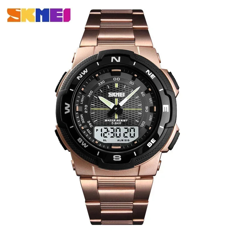 SKMEI 1370  Men Fashion Sport Quartz Clock Luxury Full Steel Business Mens Watches Waterproof Watch Relogio Masculino Watch