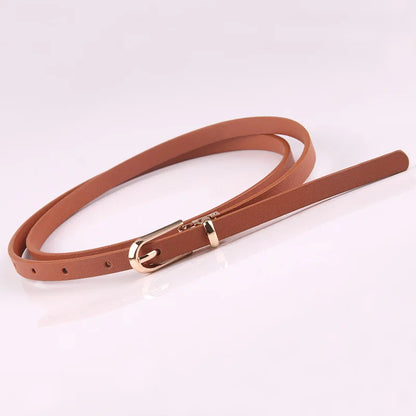 Fashion Black Blue White Pink Red Women Belts Thin Skinny Waistband Pin Buckle Adjustable Belt Summer Dress Jeans Strap Pu Belts