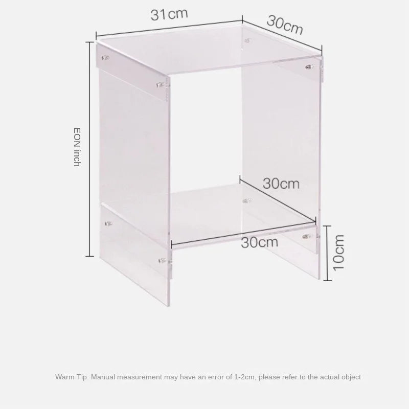 X&D Acrylic Transparent Edge Table Creative Design Nordic Minimalist Sofa Tea Table Bedside Table Bay Fashionable Corner Tables