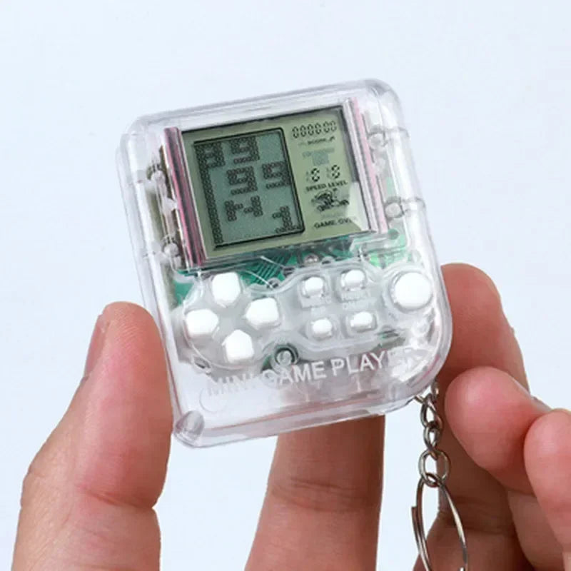 Portable Mini Classic Pocket Keychain Ring Anti Lost Retro Nostalgic Video Handheld Game Console Machine Kids Toys Gaming Player